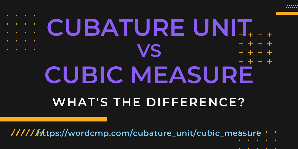 Difference between cubature unit and cubic measure