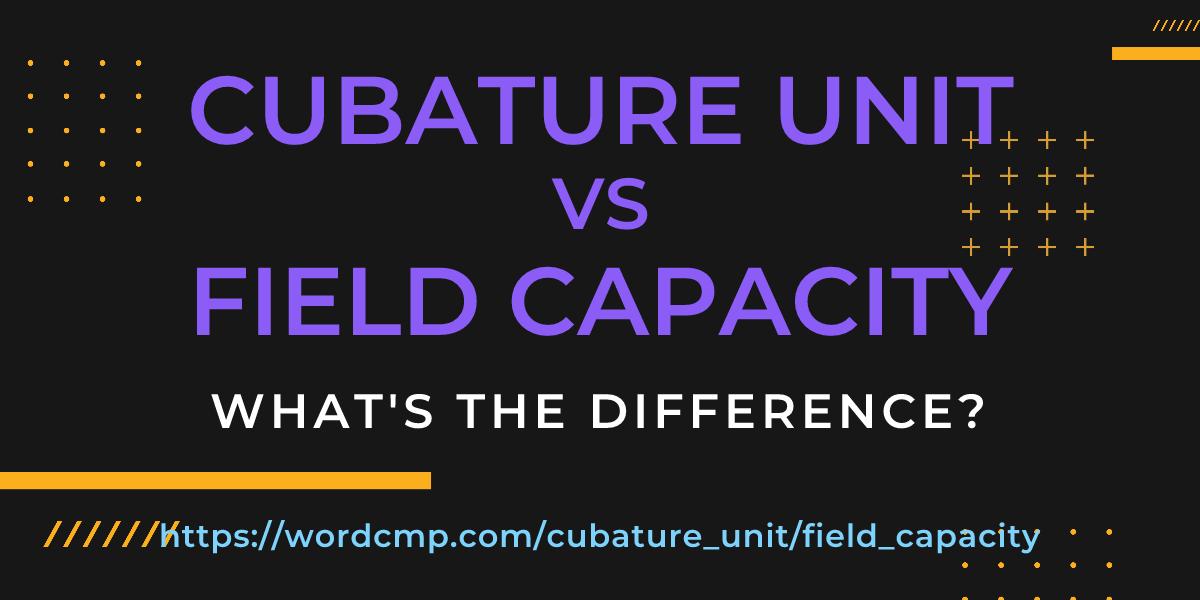 Difference between cubature unit and field capacity