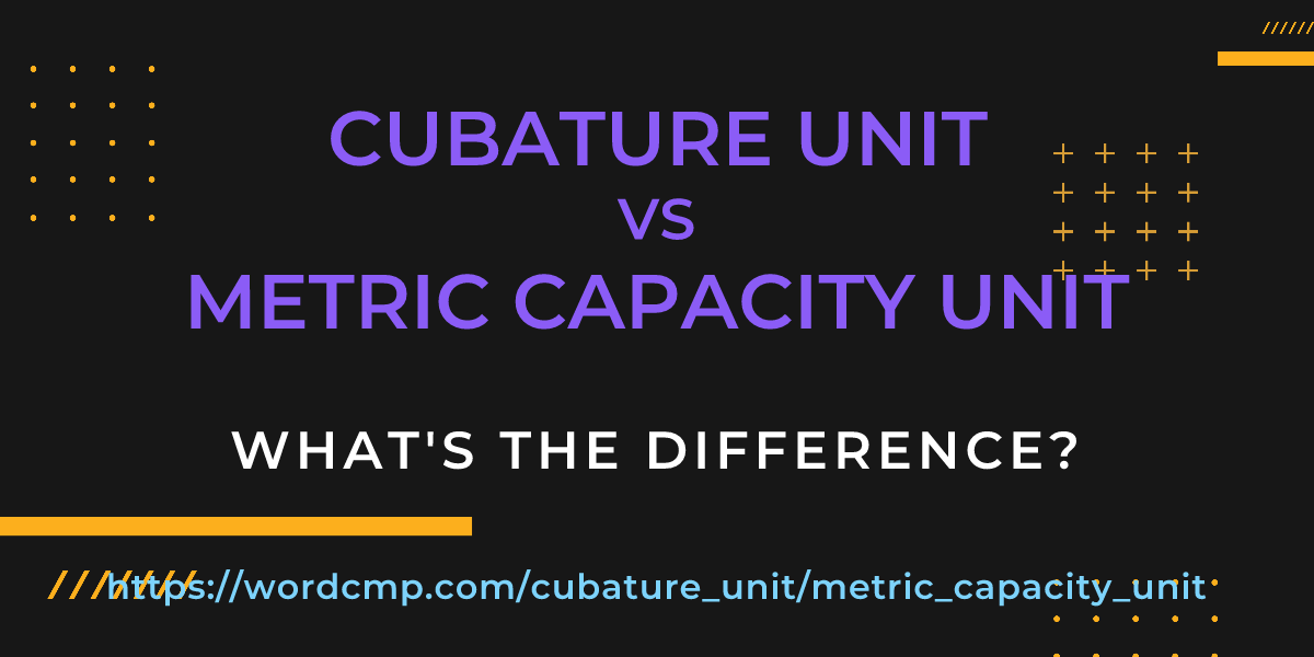 Difference between cubature unit and metric capacity unit
