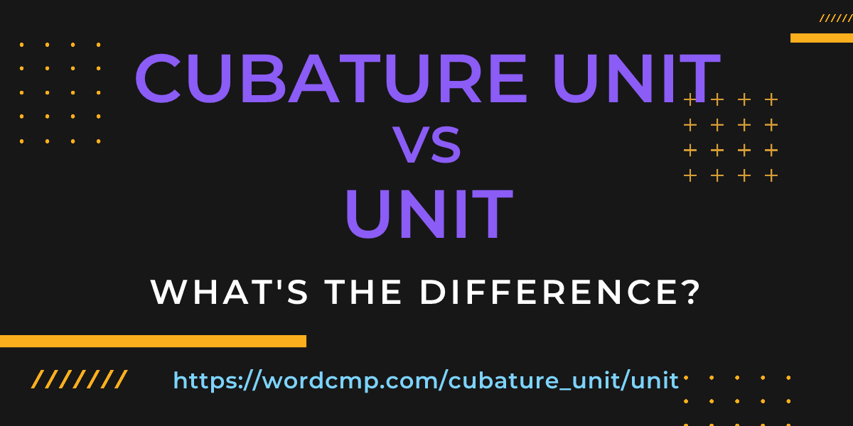 Difference between cubature unit and unit