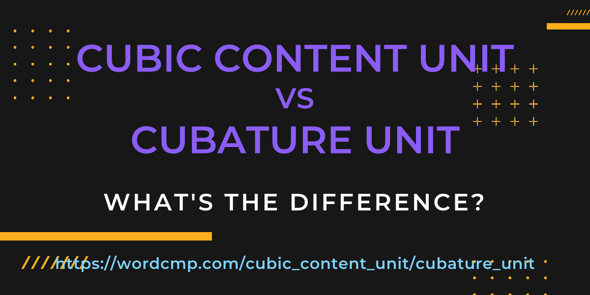 Difference between cubic content unit and cubature unit