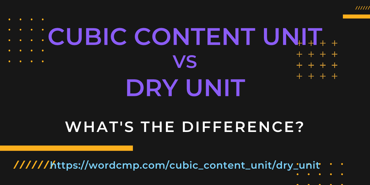 Difference between cubic content unit and dry unit