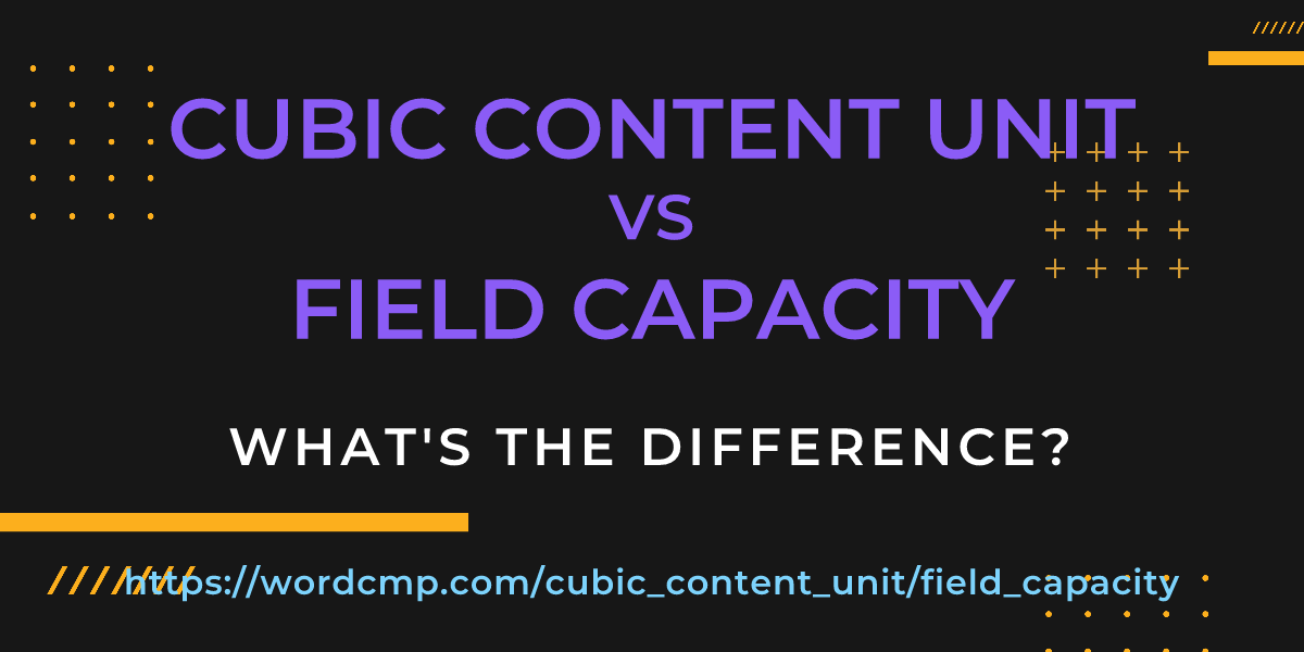Difference between cubic content unit and field capacity