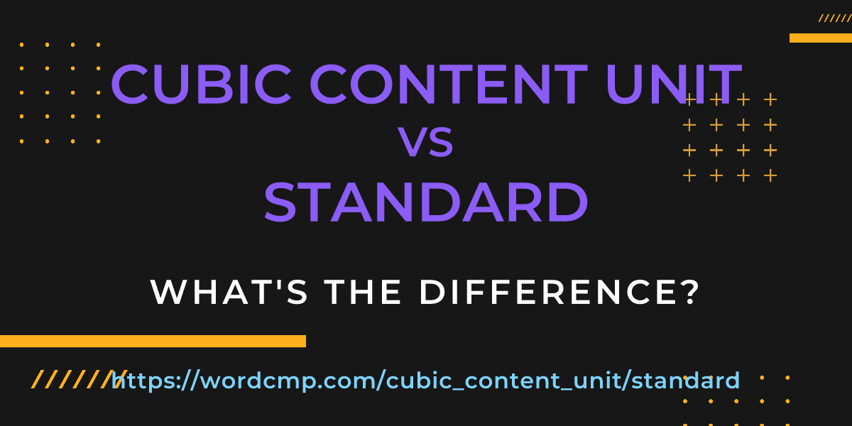 Difference between cubic content unit and standard