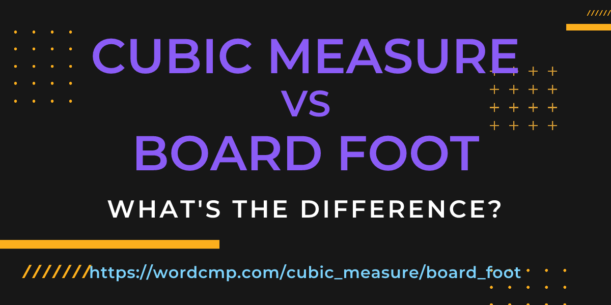 Difference between cubic measure and board foot
