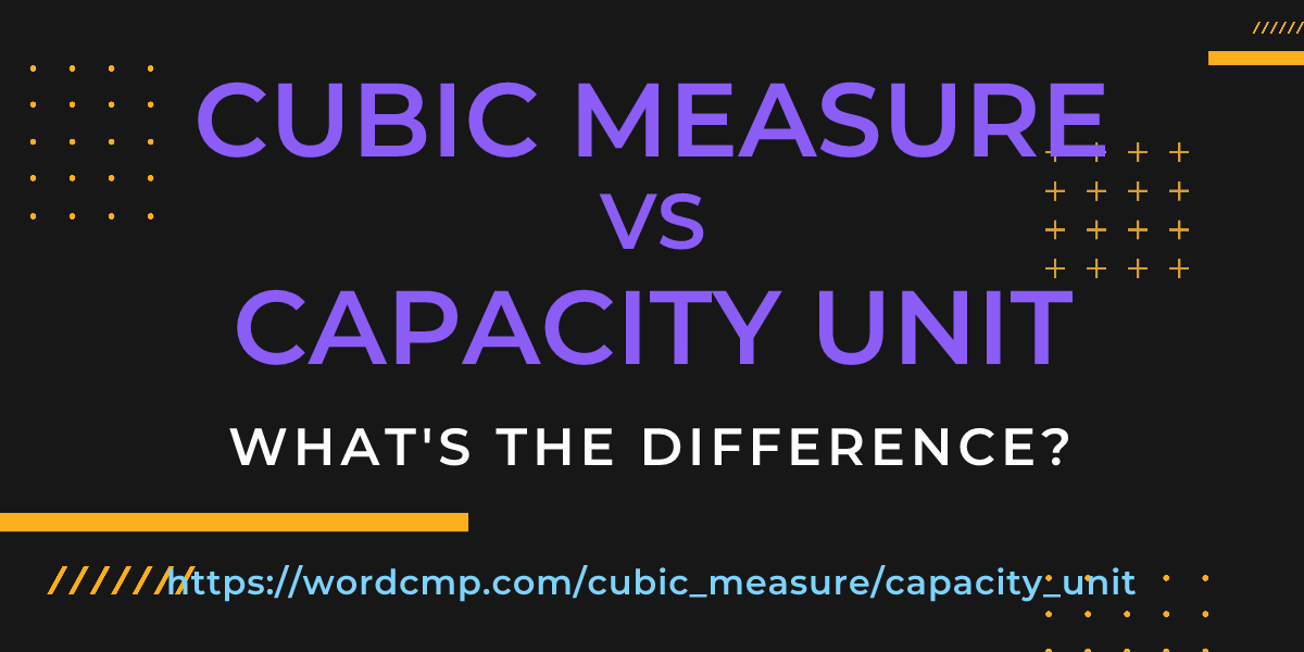 Difference between cubic measure and capacity unit