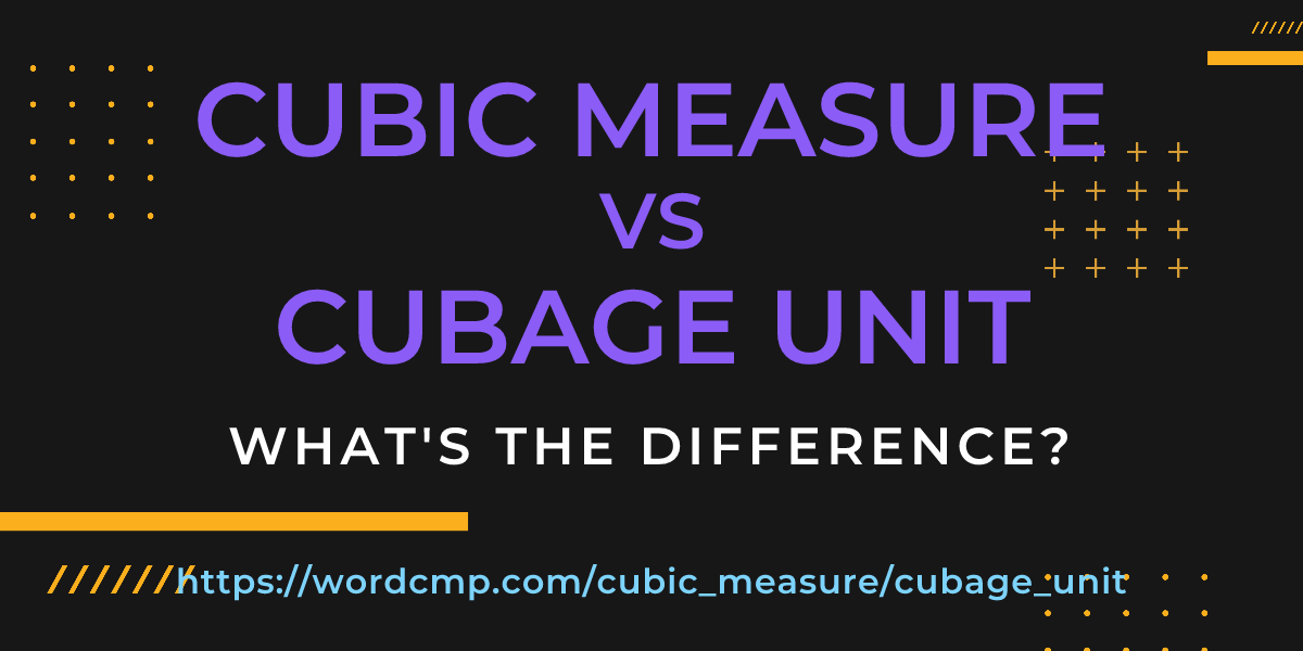 Difference between cubic measure and cubage unit