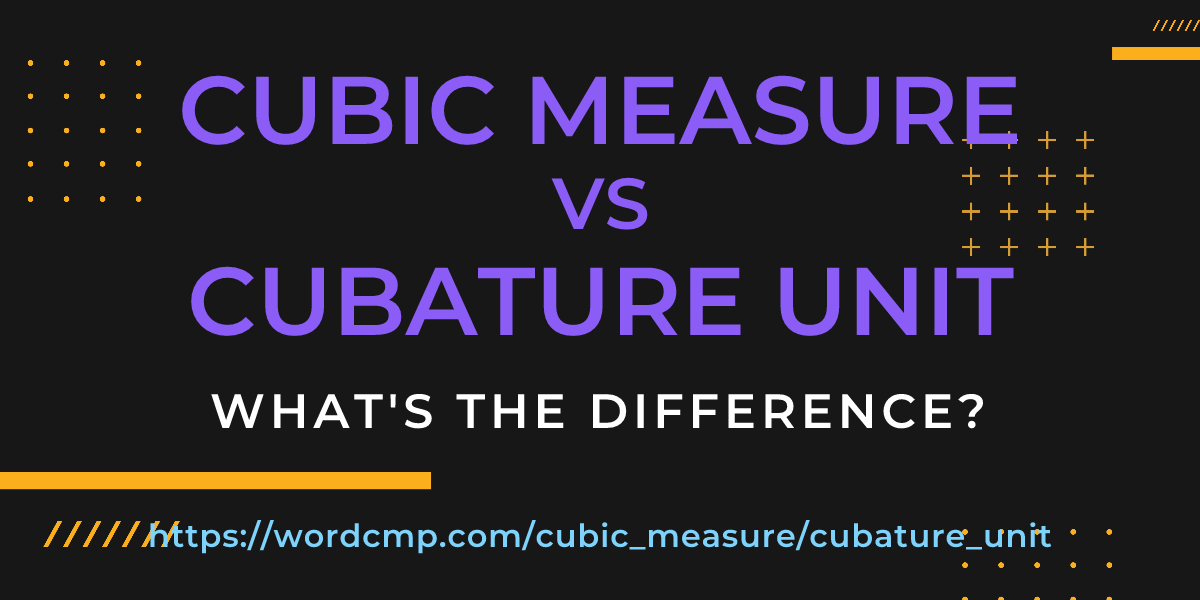 Difference between cubic measure and cubature unit