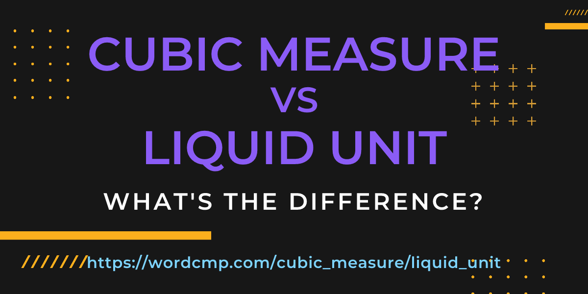 Difference between cubic measure and liquid unit