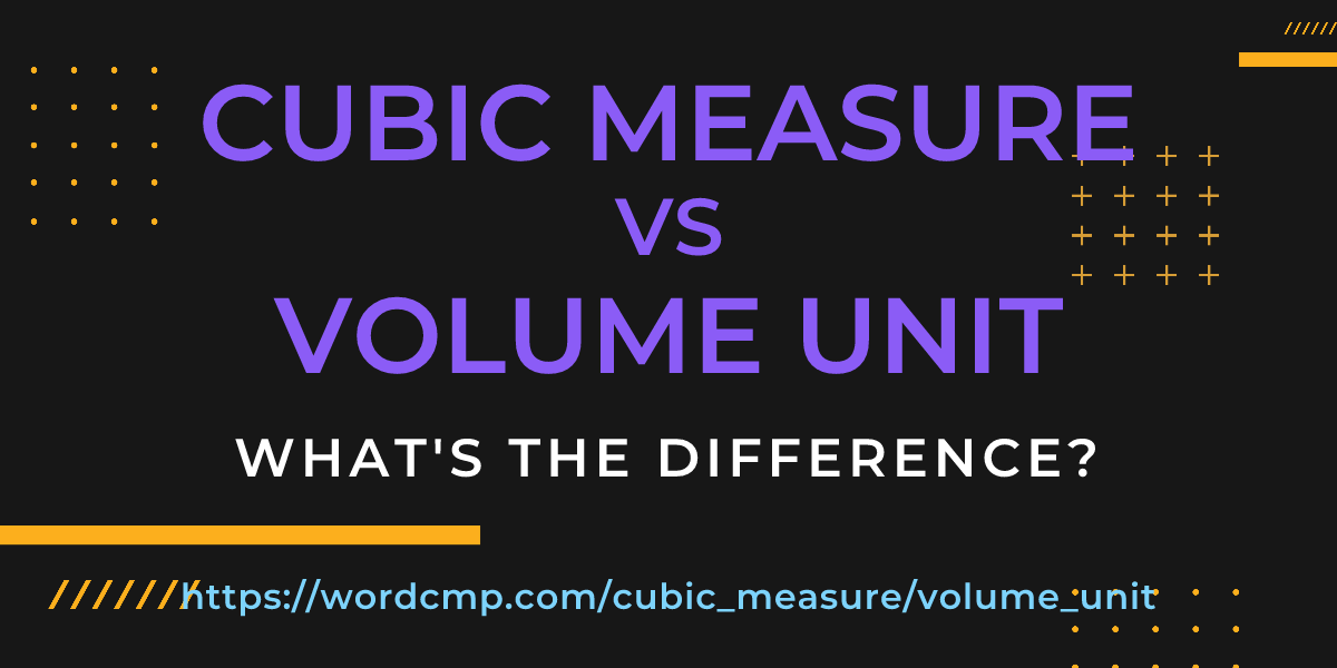 Difference between cubic measure and volume unit