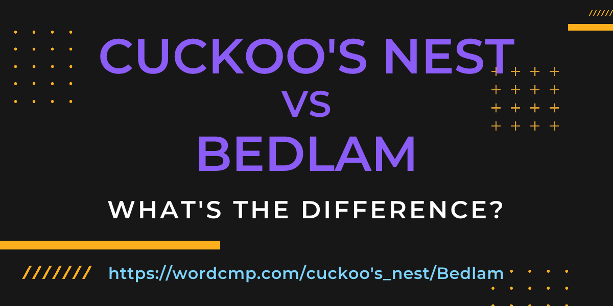 Difference between cuckoo's nest and Bedlam