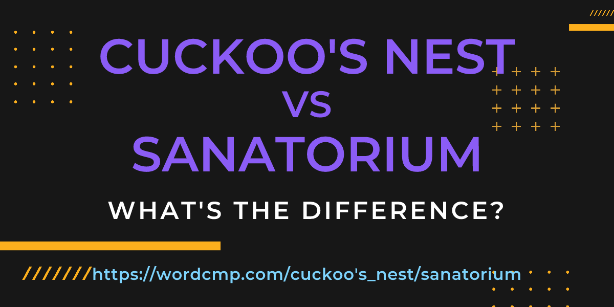 Difference between cuckoo's nest and sanatorium