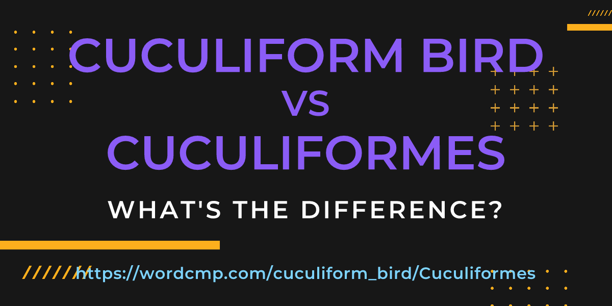 Difference between cuculiform bird and Cuculiformes