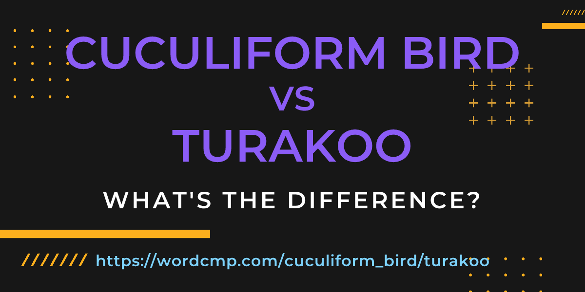 Difference between cuculiform bird and turakoo