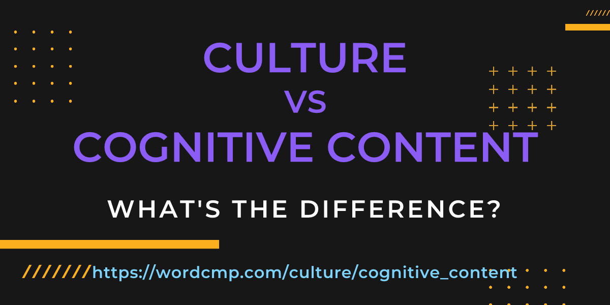 Difference between culture and cognitive content