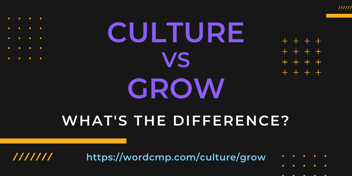 Difference between culture and grow