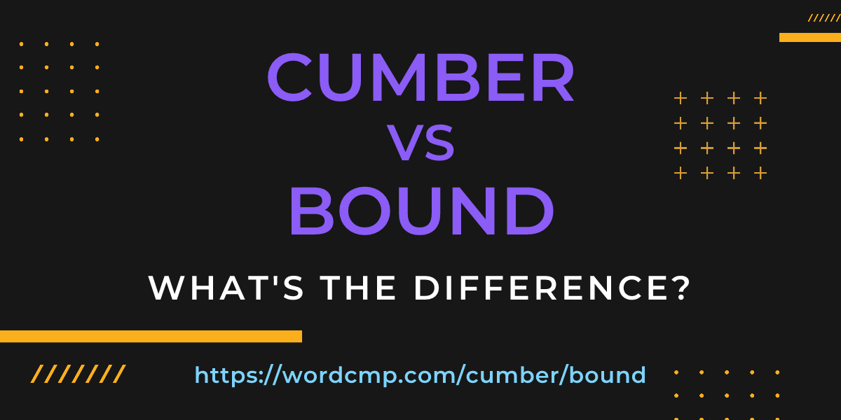 Difference between cumber and bound