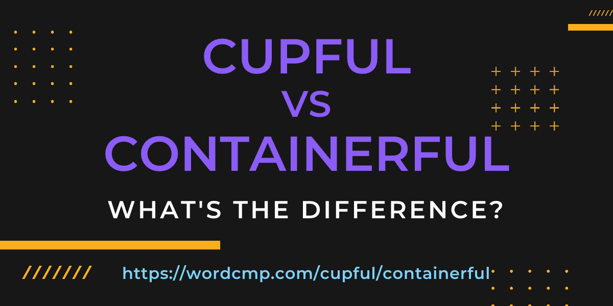 Difference between cupful and containerful