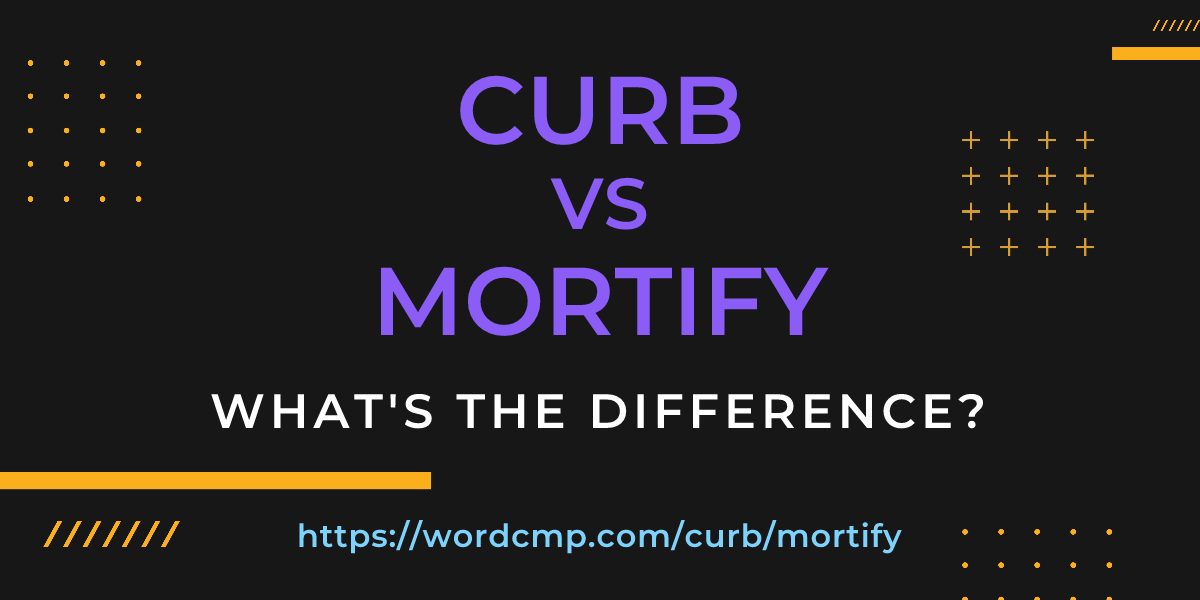 Difference between curb and mortify