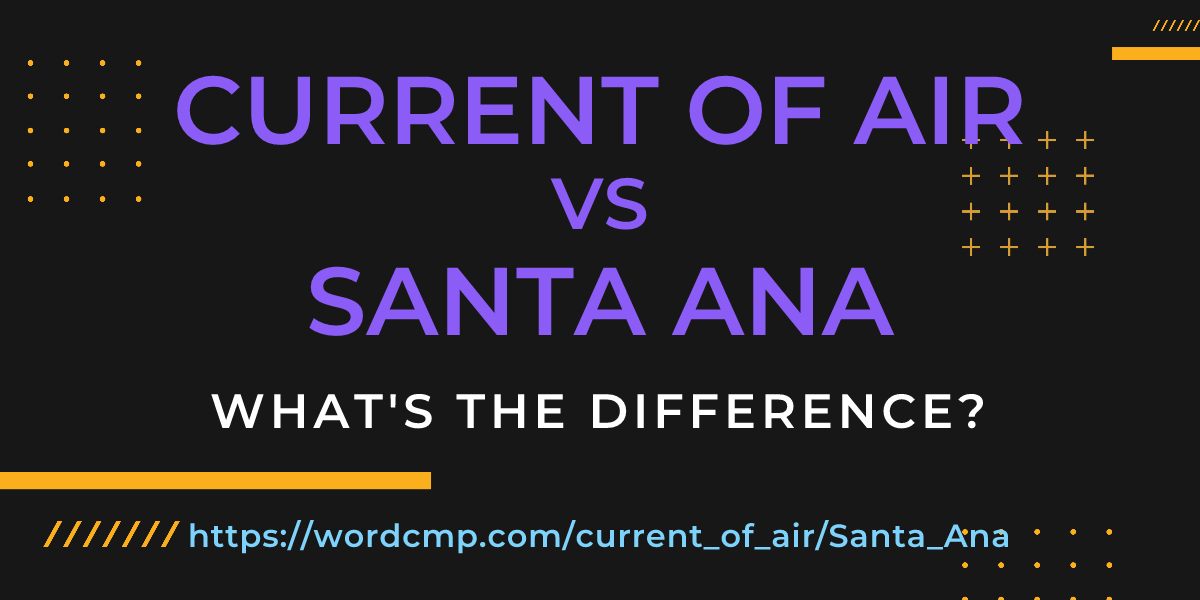 Difference between current of air and Santa Ana