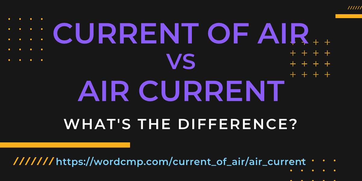 Difference between current of air and air current