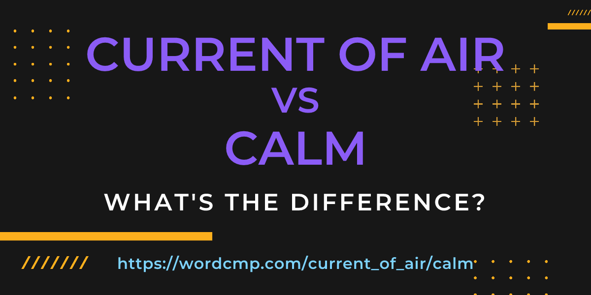 Difference between current of air and calm