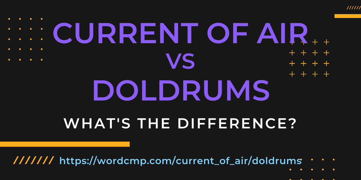 Difference between current of air and doldrums