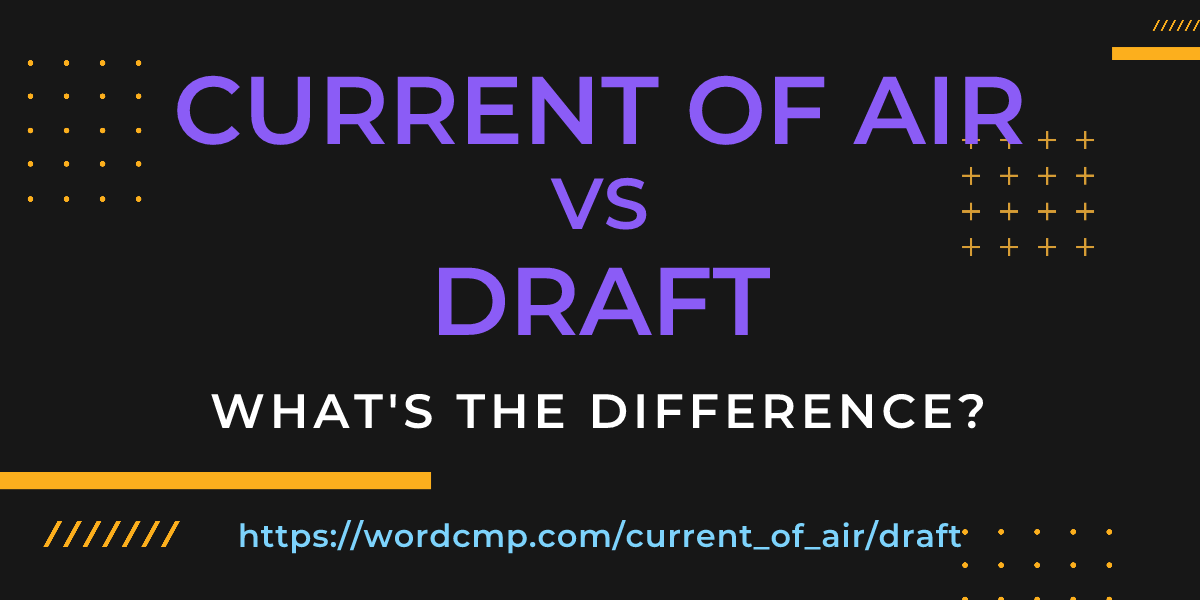 Difference between current of air and draft