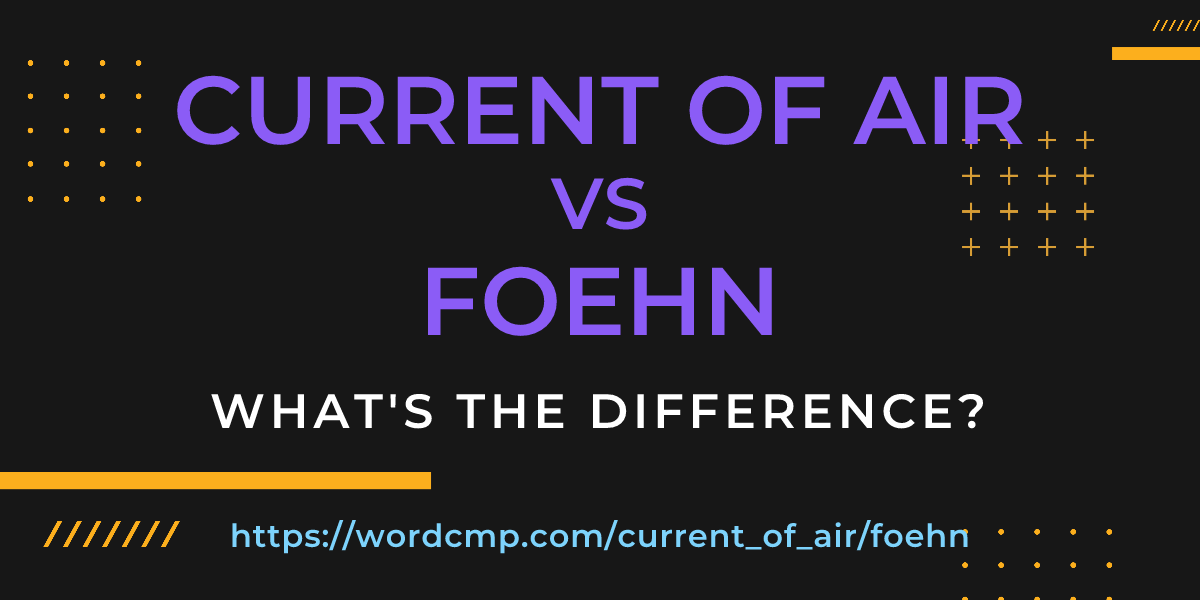 Difference between current of air and foehn