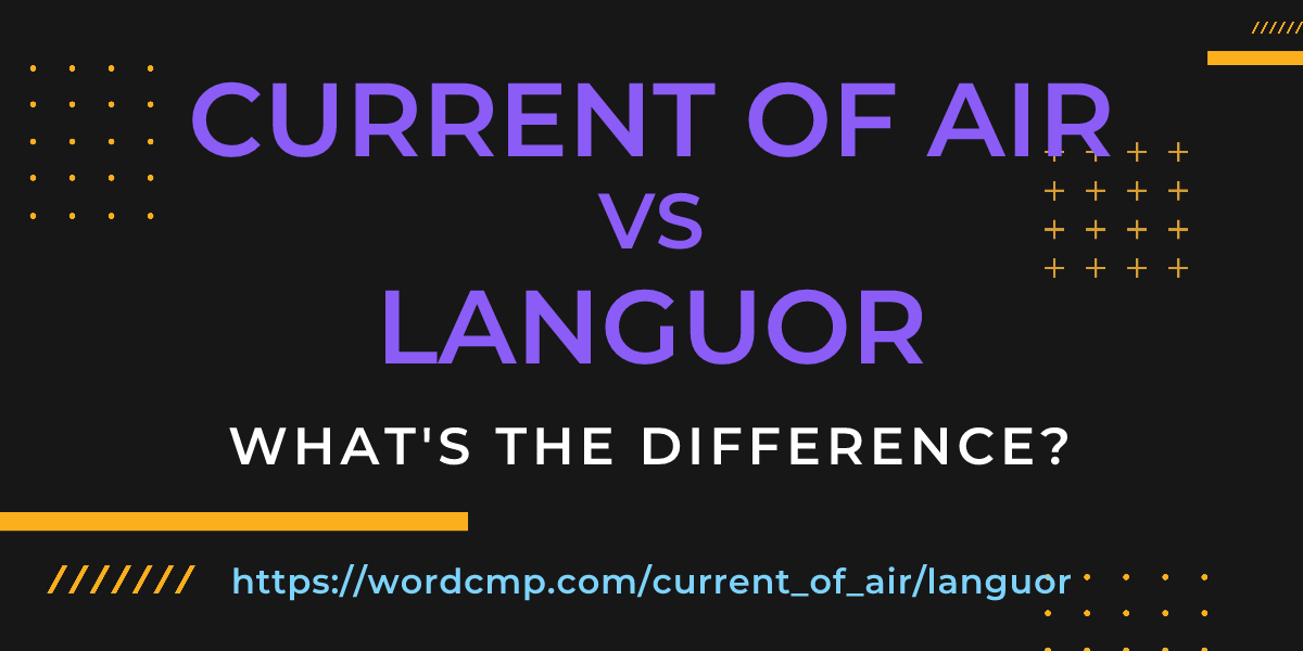Difference between current of air and languor