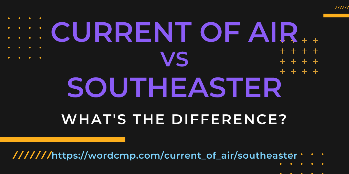 Difference between current of air and southeaster