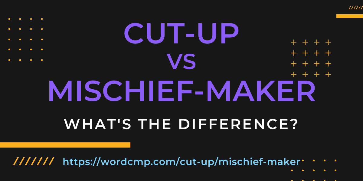 Difference between cut-up and mischief-maker