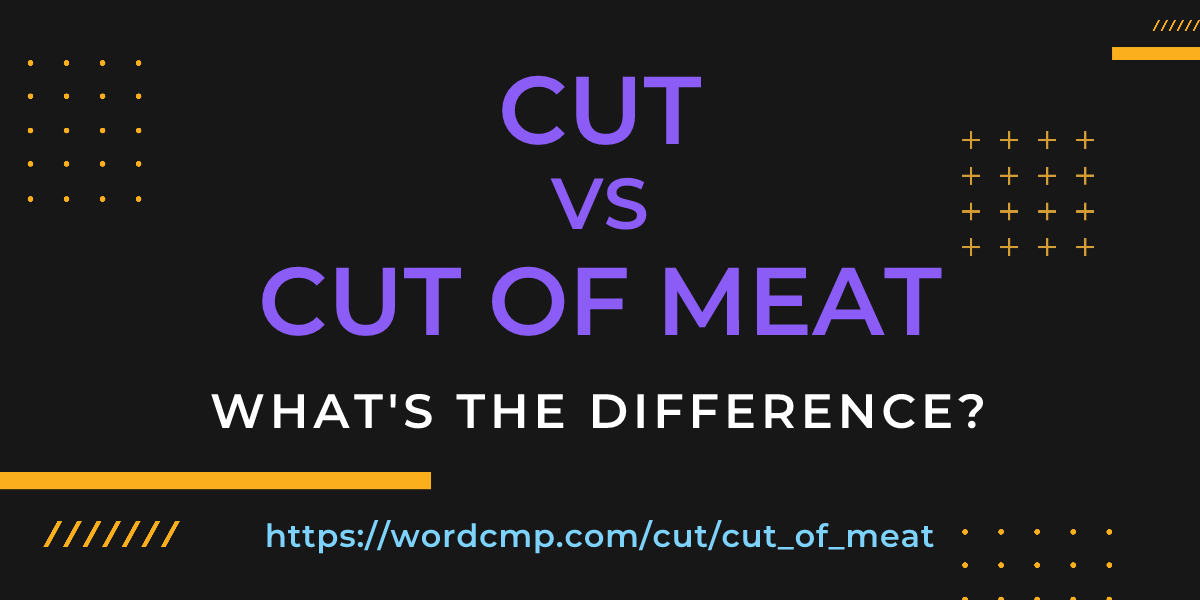 Difference between cut and cut of meat