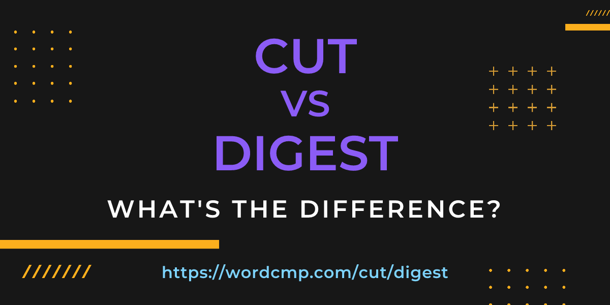 Difference between cut and digest