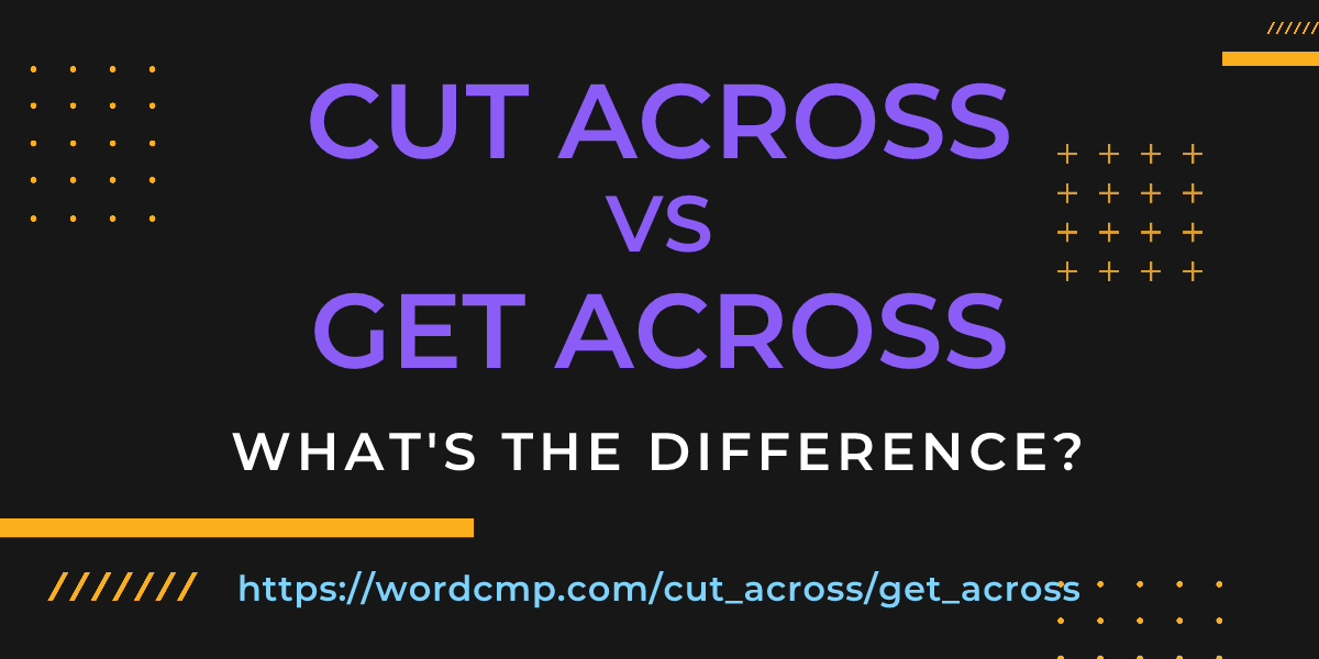 Difference between cut across and get across