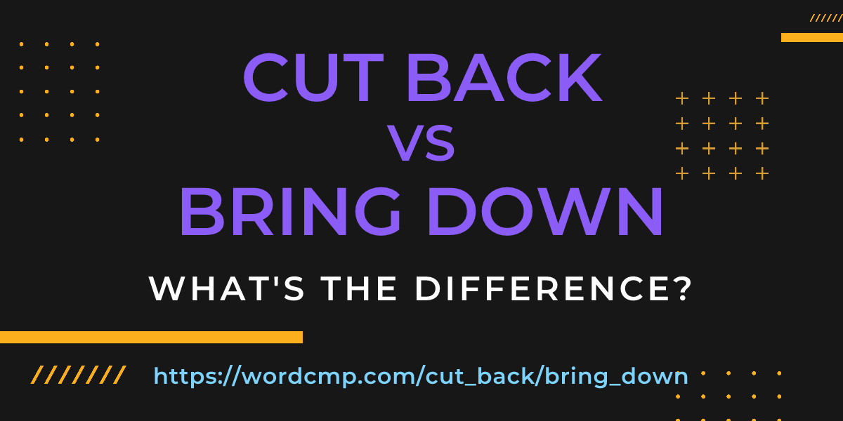 Difference between cut back and bring down