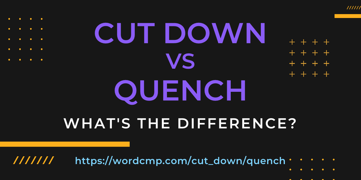 Difference between cut down and quench