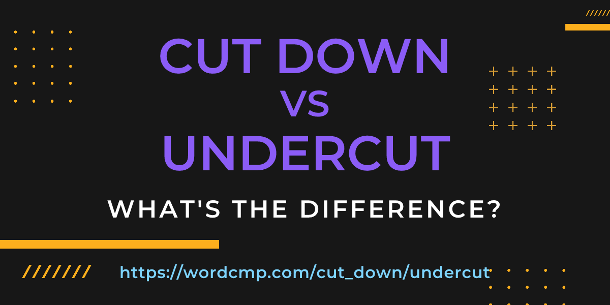 Difference between cut down and undercut