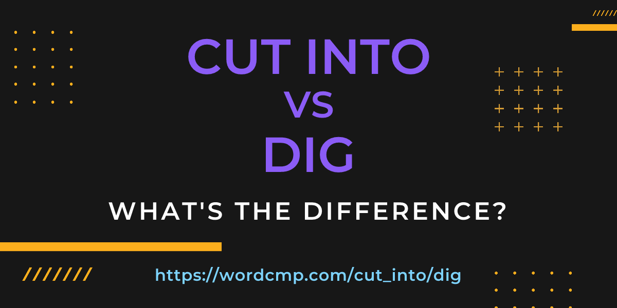 Difference between cut into and dig