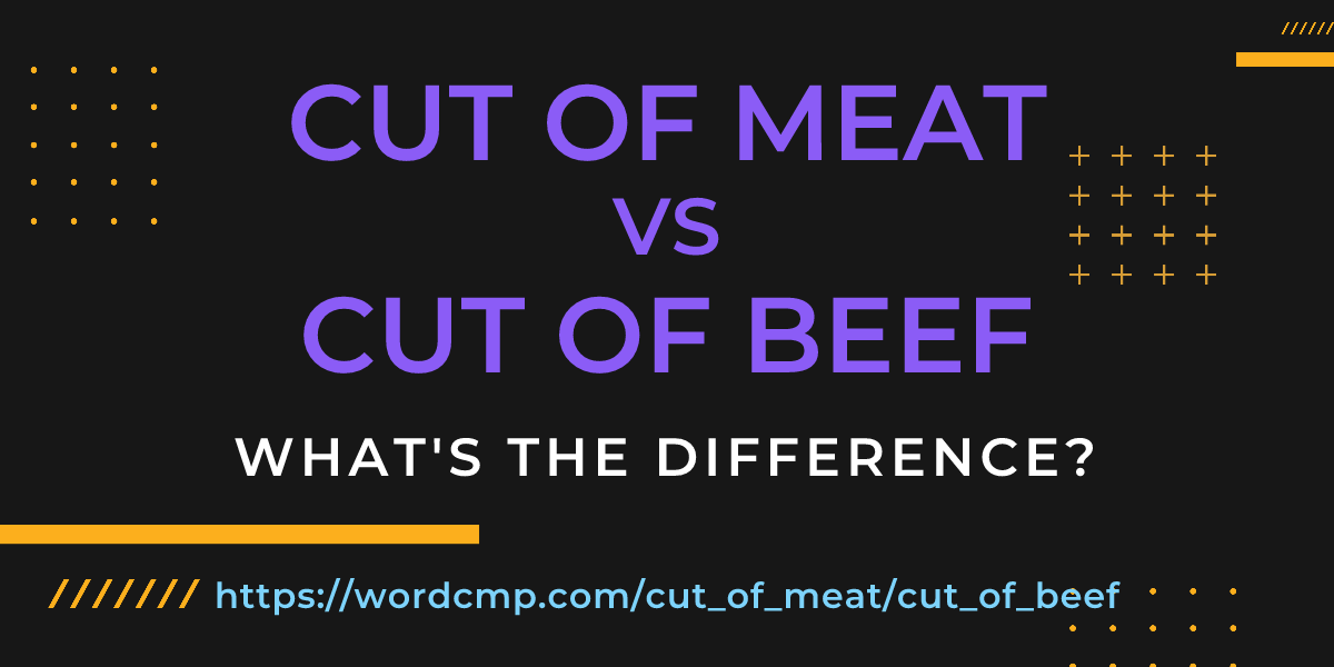 Difference between cut of meat and cut of beef