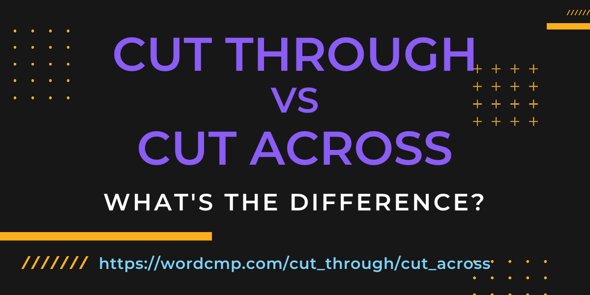Difference between cut through and cut across