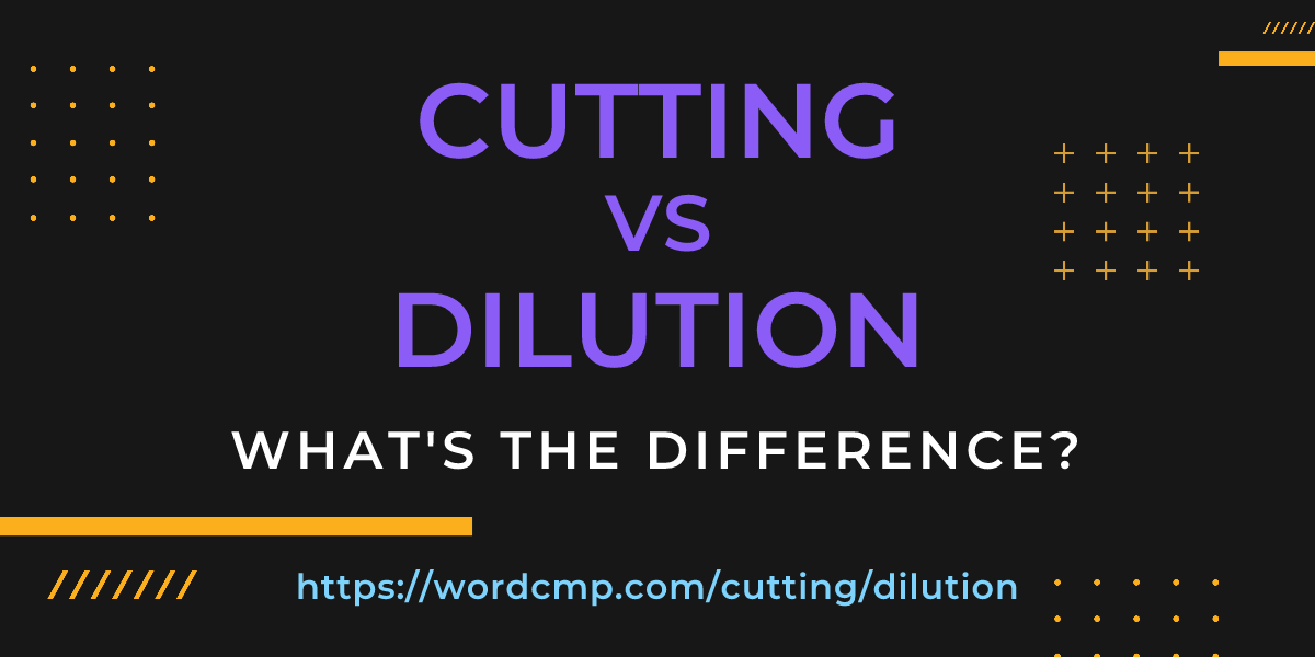 Difference between cutting and dilution