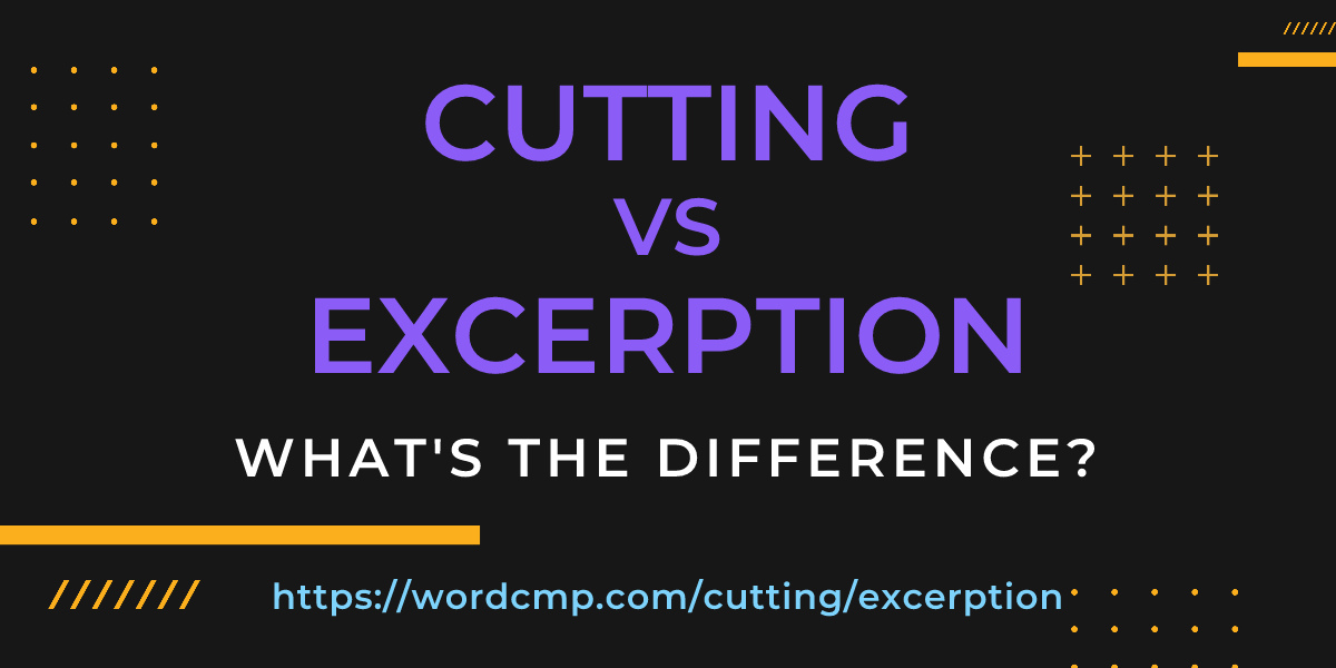 Difference between cutting and excerption