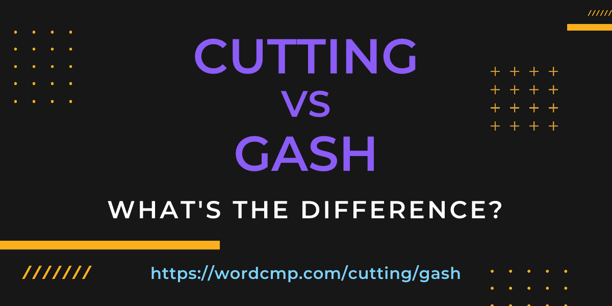 Difference between cutting and gash