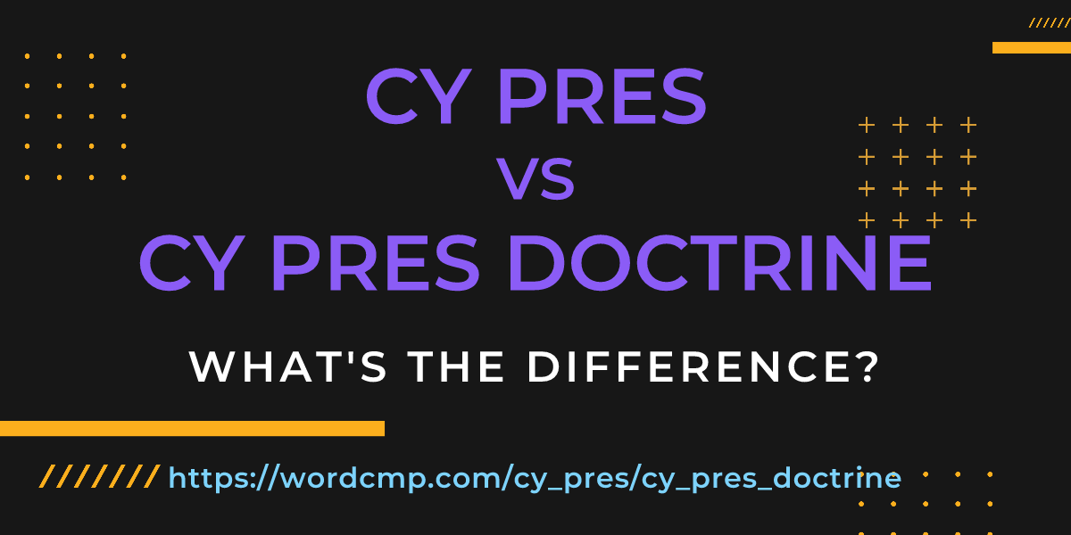 Difference between cy pres and cy pres doctrine