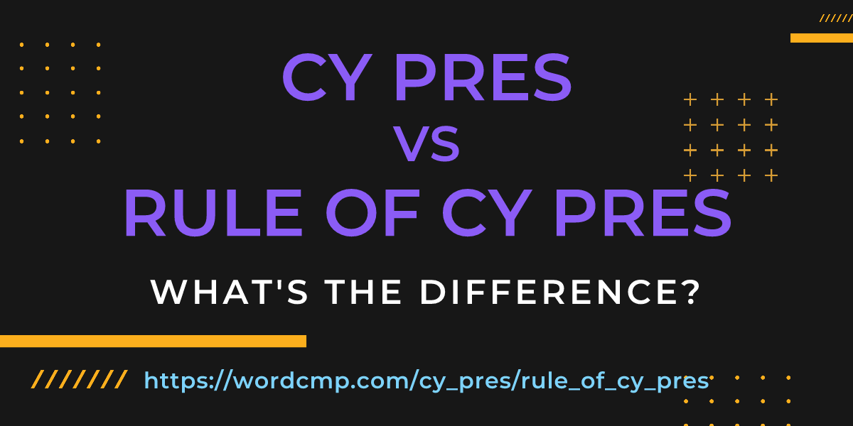 Difference between cy pres and rule of cy pres