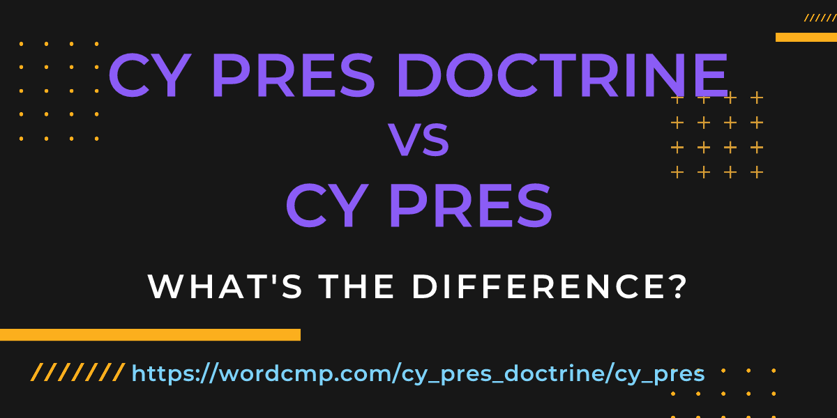 Difference between cy pres doctrine and cy pres