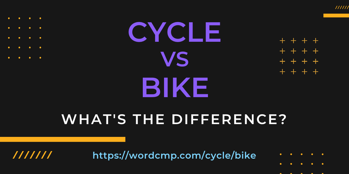 Difference between cycle and bike