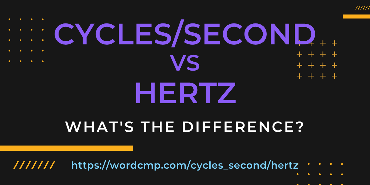 Difference between cycles/second and hertz