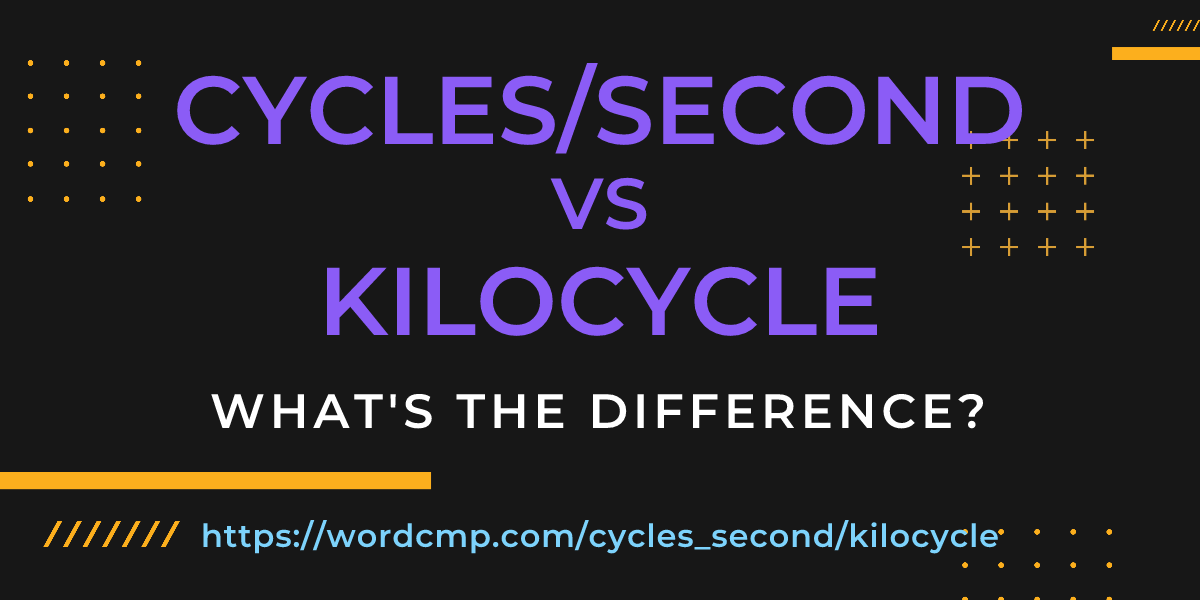 Difference between cycles/second and kilocycle